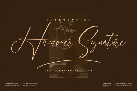 Handover Signature: A Refined Script Font for Editorial Design