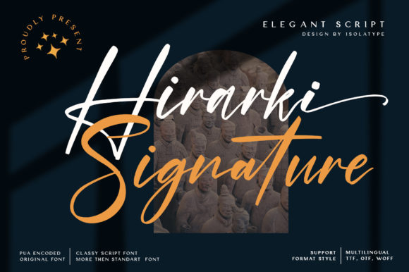 Hirarki Signature: A Graceful Script Font for Editorial Design